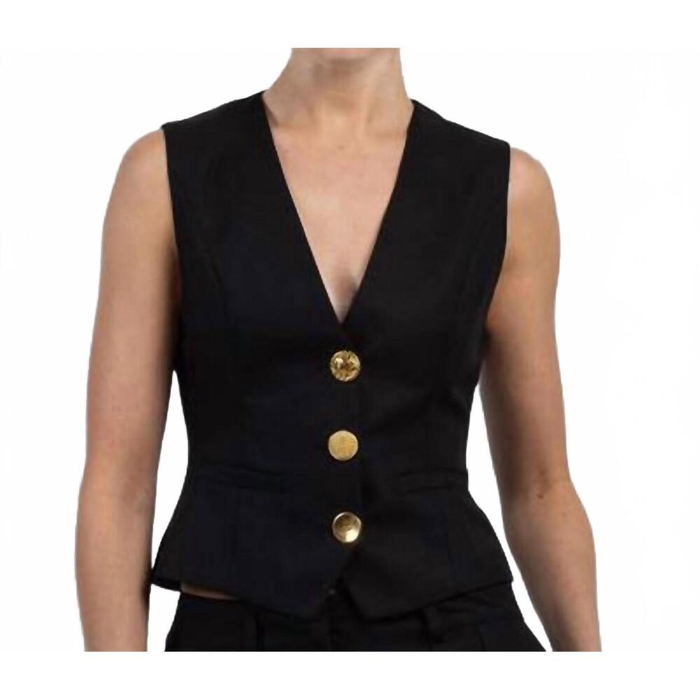NEW FRANCOISE anita sleeveless waistcoat in black
